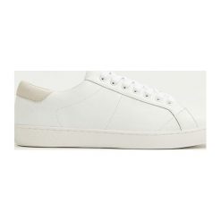 Mango Man - Buty. Białe buty sportowe męskie Mango Man, z bawełny, na sznurówki. Za 199,90 zł.
