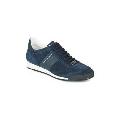 Buty Roberto Cavalli 2043A. Niebieskie trampki męskie Roberto Cavalli, bez wzorów, bez zapięcia. Za 823,20 zł.