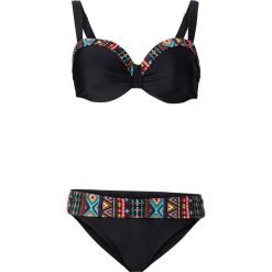 Bikini na fiszbinach (2 części) bonprix czarny. Czarne stroje kąpielowe damskie bonprix, bez wzorów. Za 89,99 zł.