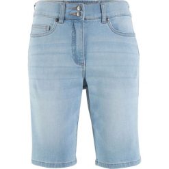 Szorty bermudy "push up" STRAIGHT bonprix jasnoniebieski "bleached". Niebieskie jeansy damskie bonprix, z jeansu. Za 89,99 zł.