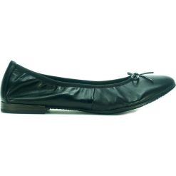 BALERINY DAMSKIE TAM 22116 CZA. Baleriny damskie Tamaris, bez wzorów, ze skóry, bez obcasa. Za 199,00 zł.