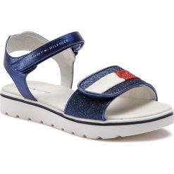 Sandały TOMMY HILFIGER - Velcro Sandal T3A2-30375-0627 D Blue 800. Niebieskie sandały dziewczęce TOMMY HILFIGER, ze skóry ekologicznej, bez zapięcia. Za 299,00 zł.