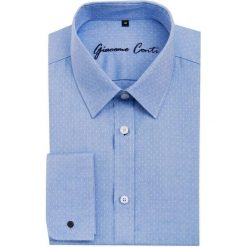 Koszula SIMONE1E KDNS000090. Niebieskie koszule męskie na spinki Giacomo Conti, m, z bawełny, z klasycznym kołnierzykiem. Za 229,00 zł.