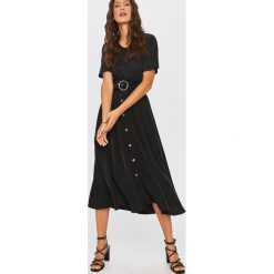 Answear Lab - Spódnica. Czarne spódniczki damskie Answear Lab, na co dzień, s, w paski, z poliesteru, casualowe, midi, rozkloszowane. Za 159,90 zł.
