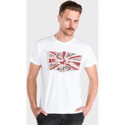 Pepe Jeans Flag Koszulka Biały. Białe podkoszulki męskie Pepe Jeans, xl, z nadrukiem, z bawełny, z krótkim rękawem. Za 140,95 zł.