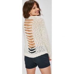 Sublevel - Sweter. Białe swetry damskie Sublevel, s, bez wzorów, z bawełny, z krótkim rękawem, krótkie, bez kaptura. W wyprzedaży za 39,90 zł.