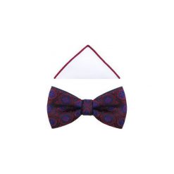 Granatowa mucha męska z bordowym ornamentem A219. Czerwone muszki męskie Modini Moda Męska, na co dzień, bez wzorów, z tkaniny, eleganckie. Za 44,55 zł.