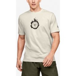 Under Armour Project Rock Stay Strong Koszulka Biały. Białe podkoszulki męskie Under Armour, xl, z nadrukiem, z bawełny, z krótkim rękawem. Za 171,95 zł.