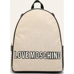 Love Moschino - Plecak. Brązowe plecaki damskie Love Moschino, z aplikacjami, ze skóry. Za 779,90 zł.