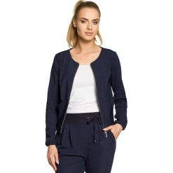 KELLY Blezer ze ściągaczem - granatowy. Niebieskie bolerka i narzutki damskie Moe, s, bez wzorów, z elastanu, bez rękawów. W wyprzedaży za 84,50 zł.