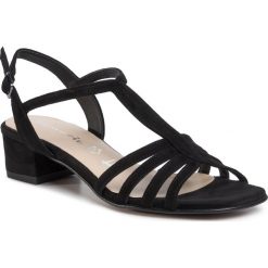 Sandały TAMARIS - 1-28250-24 Black 001. Czarne klapki damskie Tamaris, bez wzorów, ze skóry, bez obcasa, na obcasie. Za 249,00 zł.