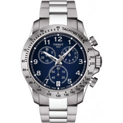 RABAT ZEGAREK TISSOT V8 QUARTZ CHRONOGRAPH T106.417.11.042.00. Niebieskie zegarki męskie marki TISSOT, ze stali. W wyprzedaży za 1654,41 zł.