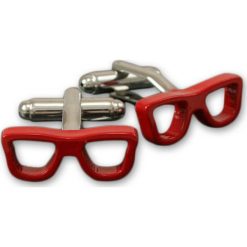 Stylowe, Męskie Spinki do Mankietów - ALTIES - Czerwone Okulary SPMALT0171. Czerwone spinki do mankietów męskie Alties, z mosiądzu. Za 45,00 zł.