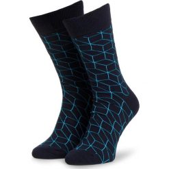 Skarpety Wysokie Męskie DOTS SOCKS - DTS-SX-050-X Granatowy. Niebieskie skarpetki męskie Dots Socks, bez wzorów, z elastanu. Za 19,90 zł.