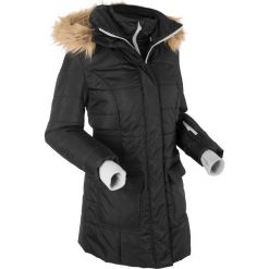 Kurtka outdoorowa 2 w 1, pikowana bonprix czarny. Czarne kurtki damskie bonprix, s, bez wzorów, z futra. Za 269,99 zł.