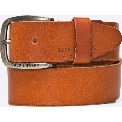 Jack & Jones - Pasek Paul. Pomarańczowe paski męskie Jack & Jones, w paski, ze skóry. Za 99,90 zł.
