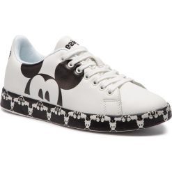 Sneakersy DESIGUAL - Shoes Cosmic Mickey 19SSKP13 1000. Białe półbuty damskie marki Desigual, ze skóry ekologicznej. Za 349,90 zł.