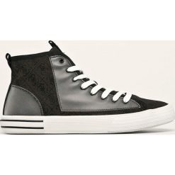 Guess Jeans - Trampki. Czarne trampki męskie Guess Jeans, z aplikacjami, z jeansu, na sznurówki. Za 519,90 zł.