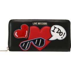 Portfele damskie: Love Moschino PATCHES WALLET Portfel nero