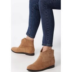 Khaki Kowbojki Joyfresh. Brązowe botki damskie Born2be, z okrągłym noskiem. Za 129,99 zł.
