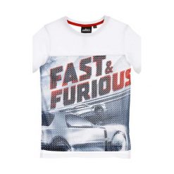 Koszulka w kolorze białym. Białe bez kategorii marki Fast & Furious, z nadrukiem. W wyprzedaży za 39,95 zł.