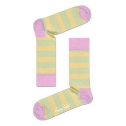 Skarpety Happy Socks Stripe (STR01-7002). Szare skarpetki damskie marki Happy Socks, z bawełny. Za 20,99 zł.