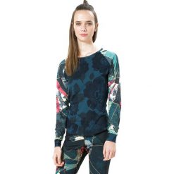 Koszulka w kolorze niebieskim ze wzorem. Niebieskie bluzki sportowe damskie marki Desigual Sport, s, z długim rękawem. W wyprzedaży za 130,95 zł.