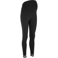 Legginsy ciążowe z koronką bonprix czarny. Czarne legginsy ciążowe marki bonprix, z koronki. Za 54,99 zł.