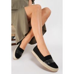 Czarne Espadryle Sylireanes. Czarne espadryle damskie Renee, bez wzorów, bez obcasa. Za 89,99 zł.