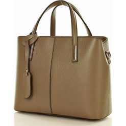 Torebka kuferek - skórzana MARCO MAZZINI khaki natura. Brązowe kuferki damskie MAZZINI, w paski, glamour, na ramię, bez dodatków. Za 269,00 zł.