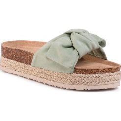 Espadryle BIG STAR - FF274A111 Green. Zielone espadryle damskie BIG STAR, bez wzorów, ze skóry, bez obcasa. W wyprzedaży za 99,00 zł.