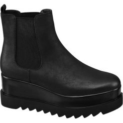 Botki damskie Catwalk czarne. Czarne botki damskie lity Catwalk, z materiału. Za 111,00 zł.
