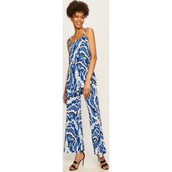 Desigual - Kombinezon. Niebieskie kombinezony damskie Desigual, na co dzień, s, bez wzorów, z elastanu, casualowe, z okrągłym kołnierzem, z długim rękawem, długie. Za 499,90 zł.