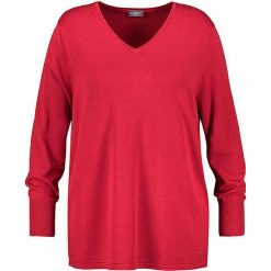 Sweter w kolorze jagodowym. Różowe swetry damskie SAMOON, bez wzorów, bez rękawów, bez kaptura. W wyprzedaży za 152,95 zł.