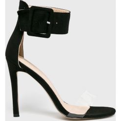 Public Desire - Sandały. Czarne sandały damskie marki Public Desire, z materiału, na obcasie, na klamry. Za 129,90 zł.