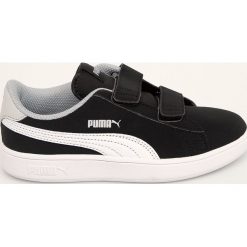 Puma - Buty dziecięce Puma Smash v2 Bu. Czarne trampki chłopięce Puma, bez wzorów, ze skóry ekologicznej, sportowe, bez zapięcia. Za 149,90 zł.