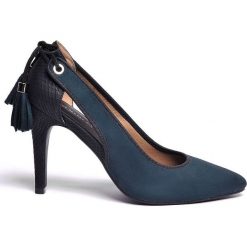 Szpilki damskie. Zielone szpilki Top Secret, bez wzorów, z zamszu, eleganckie, bez obcasa, na szpilce, bez zapięcia. W wyprzedaży za 39,99 zł.