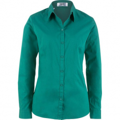 Bluzka z długim rękawem bonprix dymny szmaragdowy. Niebieskie bluzki longsleeves bonprix. Za 59,99 zł.
