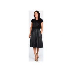 XS - 3XL - spódnica z klosza z kieszeniami _ eko skóra. Czarne spódniczki damskie skórzane marki Collibri, xl, midi. Za 219,00 zł.