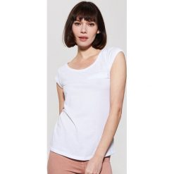 T-shirty damskie: Gładki t-shirt – Biały