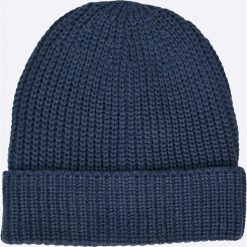 Jack & Jones - Czapka. Niebieskie czapki zimowe męskie marki Jack & Jones, na zimę, z dzianiny. W wyprzedaży za 29,90 zł.