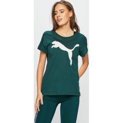 Puma - Top. Topy damskie Puma, s, z nadrukiem, z bawełny, z okrągłym kołnierzem. W wyprzedaży za 79,90 zł.