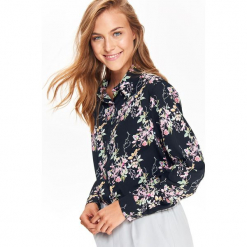KOSZULA DŁUGI RĘKAW DAMSKA, Z KOŁNIERZYKIEM, W KWIATY, ELEGANCKA. Szare koszule damskie Top Secret, na jesień, w kwiaty, eleganckie, z długim rękawem. Za 69,99 zł.