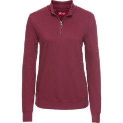 Bluzy damskie: Bluza z zamkiem, długi rękaw bonprix purpurowy