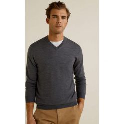 Mango Man - Sweter. Czarne swetry męskie Mango Man, s, bez wzorów, z wełny, bez kołnierzyka, bez kaptura. W wyprzedaży za 119,90 zł.
