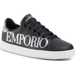 Sneakersy EMPORIO ARMANI - X3X061 XM085 B168 Black/Silver. Czarne półbuty damskie Emporio Armani, ze skóry. Za 839,00 zł.