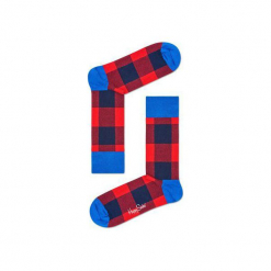 Skarpetki Happy Socks - Lumber Jack (GIH01-4000). Szare skarpetki męskie Happy Socks, w kolorowe wzory, z bawełny. Za 34,90 zł.