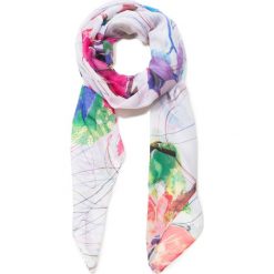 Desigual Logomotion Szalik Biały Wielokolorowy. Białe szaliki damskie Desigual, z poliesteru. Za 171,95 zł.