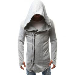 Bluzy męskie: Bluza męska z kapturem rozpinana szara (bx2336)