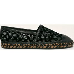 Coach - Espadryle. Niebieskie espadryle damskie Coach, bez wzorów, ze skóry, bez obcasa, na obcasie. W wyprzedaży za 399,90 zł.
